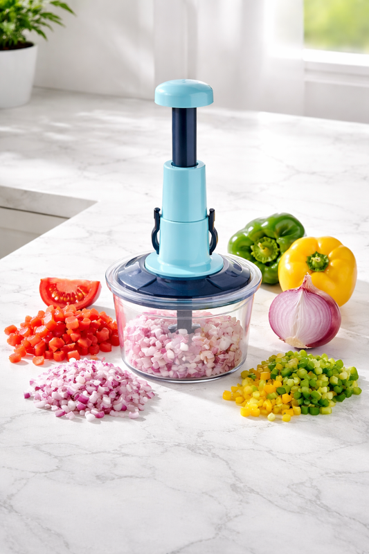 5-in-1 Hand Press Vegetable Chopper 900ml Steel Blade