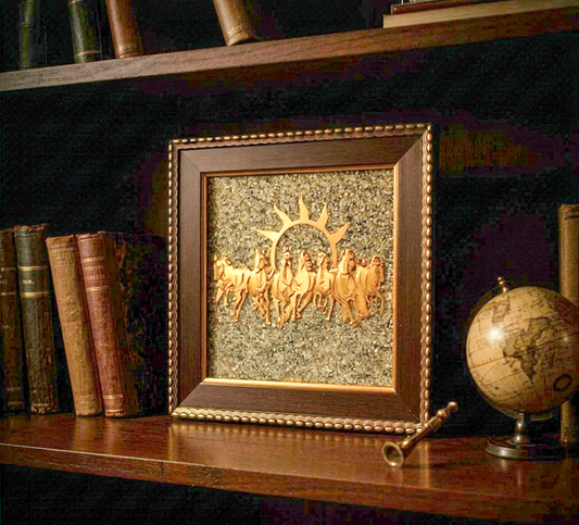 Pyrite Energy Crystal Frame – Premium Desk Decor for Home & Office